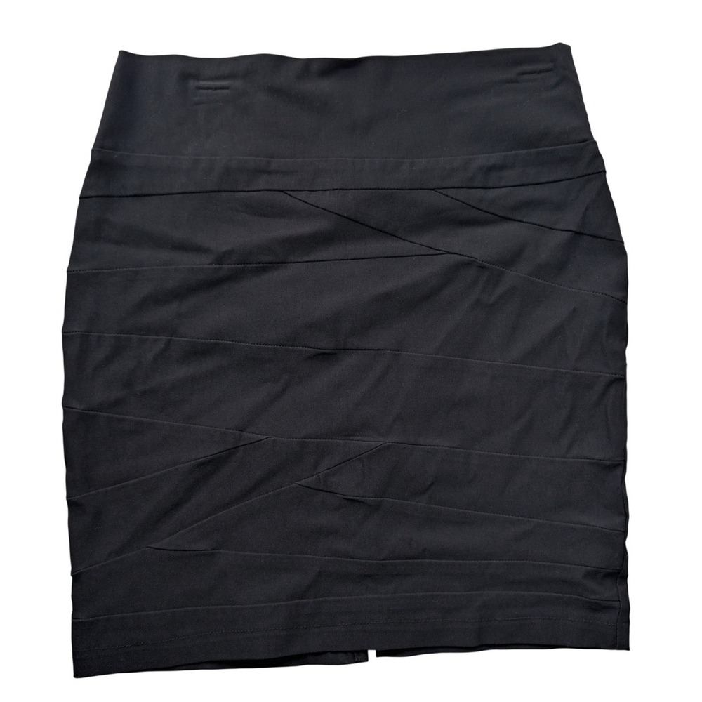 Y2K Mandee Womens Black Bandage Mini Skirt High Waisted Bodycon Large